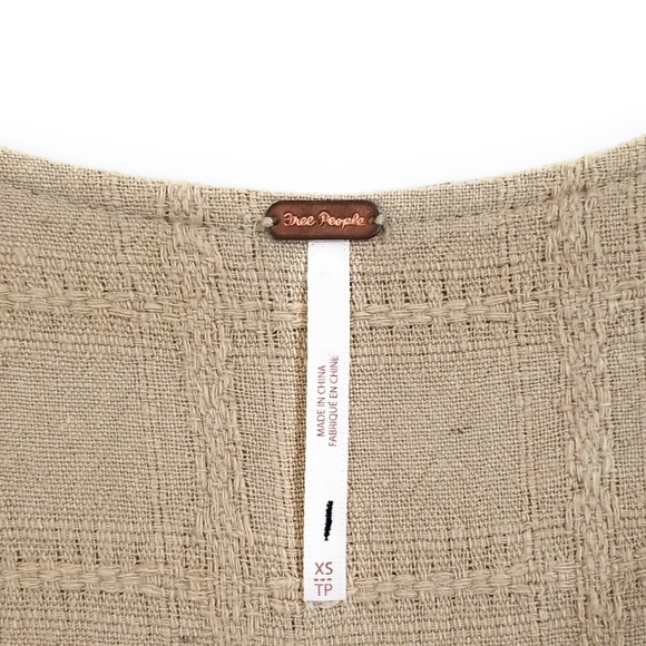 FREE PEOPLE True Lovin Tan Linen Jumpsuit Size XS - Picture 7 of 10